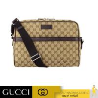 ราคา NEW GUCCI GG CANVAS MESSENGER SHOULDER BAG (BEIGE/EBONY/BROWN) (25938976226)