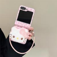 ราคา Luken ตุ๊กตาเสือดาวสีชมพู KT Hello Kitty สําหรับ Samsung Galaxy Z Flip 6 4 5 6 flip6 zflip OPPO ค้นหา N2 Flip N3 ฝาครอบ (29470743061)