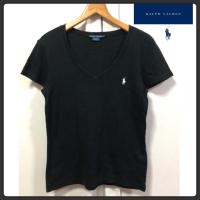 ราคา Ralph Lauren เสื้อยืดคอวี พื้นดำสนิท ปักม้าเล็ก (4446915893)