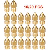 ราคา 10/20 Pcs MK8 Brass Nozzle 0.2MM 0.3MM 0.4MM 0.5MM 0.6MM Extruder Head Nozzles For 1.75MM CR10 CR10S Ender-3 3D Printer (44474427044)