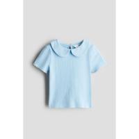 ราคา H&M(เอชแอนด์เอ็ม) เสื้อคอตตอนตกแต่งด้วยปักลูกไม้แบบ Picot เด็กผู้หญิง 1302522_2 (40867033995)