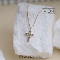ราคา Vion S925 สร้อยคอ 16048 สร้อยคอไม้กางเขนเงินสตรี, สร้อยคอไม้กางเขนเงิน 925 โดย Vier Jewellery (43672663471)