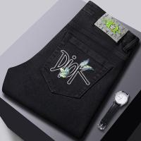 ราคา DIOR กางเกงยีนส์ผู้ชาย สไตล์สลิม핏 พิมพ์ลายลำลอง (26092388670)