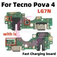 ราคา สําหรับ Tecno Pova 4 LG7N USB ชาร์จ Dock พอร์ตไมโครโฟนเชื่อมต่อ Fast Flex สายอะไหล่ซ่อม IC Fast CHARGING BOARD (40267636981)