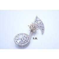 ราคา S.R.เข็มกลัดทองคำขาวเพชรน้ำ 100 ขาววสวยไฟดีน้ำ พร้อมใบรับรองสินค้าเคลือบทองคำขาวแท้ 100% (42361689898)