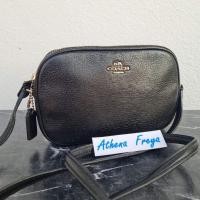 ราคา กระเป๋าสะพายข้าง Coach สองซิป มือสองของแท้Coach F65988 Pouch Crossbody สีดำ (14301585509)