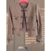 ราคา BROWN CROP BLAZER WITH BALMAIN BUTTONS (24197556439)