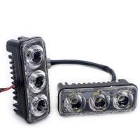 ราคา 2 ชิ้น ไฟเดย์ไลท์ LED 12V ไฟ DRL daytime running lights 3จุด กันน้ำ 100% สีขาว /สีแดง (7164178588)