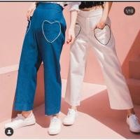 ราคา #chamniii กางเกงขายาวรูปหัวใจ (6909322705)