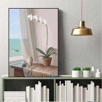 ราคา ภาพวาดสีน้ํามันดิจิตอลภาพวาด diy ภูมิทัศน์มือวาดบรรจุห้องนั่งเล่นดอกไม้ภาพวาดสีน้ํามันหน้าต่าง Sill Sea ภาพวาดระบายสี ins (28842460291)