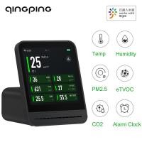 ราคา Qingping Air คุณภาพ Monitor 2 ในร่มสมาร์ท PM2.5 CO2 TVOC หน้าจอสัมผัสอุณหภูมิความชื้นเครื่องตรวจจับสําหรับ APP (24893883300)