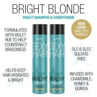ราคา Sexyhair sulfate free bright blonde shampoo + conditioner 300ml แชมพุม่วงเข้ม เหมาะสำหรับถนอมสีเทา สี platinum (601606753)