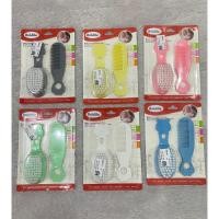 ราคา (acc ptk) หวีเด็ก 2in1 / NEWBORN BABY HAIR COMB / SOFT BABY BRUSH COMB / 1 SET BABY COMB (42625366428)