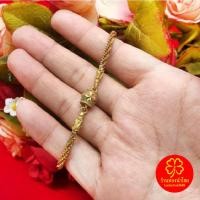 ราคา สร้อยข้อมือทองเหลืองลายเกลียวคั่นโอ่งตัดลาย ความยาว 7 นิ้ว งานดิบไม่ได้ชุบ ทองเหลืองโบราณ พร้อมส่ง (25668434353)