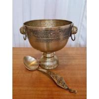 ราคา ขันหูสิงห์ 7นิ้ว +ทัพพีลายเทพ ขันทองเหลือง ขันตักบาตร (23824442416)