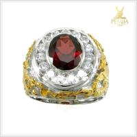 ราคา แหวนโกเมนแท้ ลายมังกร ชุบทอง (680171770)