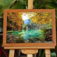 ราคา กรอบรูปวินเทจสีไม้สัก ขนาด A4, 8x10”, 8x12”, 10x12” no.528 พร้อมกระจกใจ ขาตั้ง หูแขวนผนัง (7722193988)