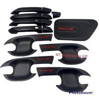 ราคา MU-X 2021-2025 เบ้ากันรอย+ครอบมือจับ+ครอบฝาถัง มิวเอ็กซ์ MUX สีดำโลโก้แดง (7677329731)