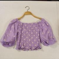 ราคา เสื้อเดซี่สม็อกตัว เสื้อลายดอกเดซี่ เสื้อปาดไหล่ดอก Daisy (5741663026)