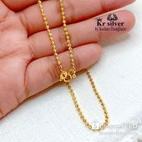 ราคา สร้อยคอเงินแท้ สีทอง ลายเม็ดจีบ (อิตาลี) ยาว 18 นิ้ว ขนาดเม็ด 2 มิล (เงินแท้ชุบทอง) (2986490717)