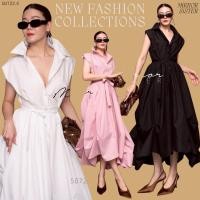 ราคา Mirrorsister 50722.4 เดรสเชิ้ตแขนกุดทรงเอ คอปกตั้ง ติดกระดุมหน้า เนื้อผ้าสวมใส่สบาย อยู่ทรงสวย (41610944313)