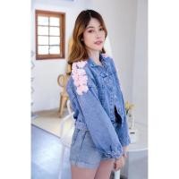 ราคา เสื้อแจ็คเก็ตยีนส์แขนยาว แต่งม้าโพนี่ เสื้อคลุมยีนส์แต่งดอก สไตล์เกาหลีพร้อมส่ง รุ่น610 (21541151470)