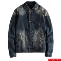ราคา Leoshop เสื้อเเจ็คเก็ตยีนส์ผู้ชายคอจีน เสื้อยีนส์แฟชั่น รุ่น M0031 (22907532206)