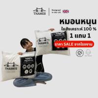 ราคา Thames หมอนหนุนใยสังเคราะห์แท้100 % ซื้อ 1 แถม 1 ใบ ผ้ากันไรฝุ่น ระบายอากาศได้ดี (28772577528)