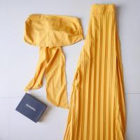 ราคา ชุดเซตเกาะอก+กางเกงขายาวอัดพลีท (4942852619)