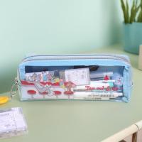 ราคา ญี่ปุ่นเดี่ยวสีฟ้าแมวและเมาส์โปร่งใสสองชั้น ซอก กล่องดินสอ อิน ซอก นักเรียนประถมกล่องเครื่องเขียนจี้ฟรี (43120754443)