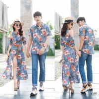 ราคา ️ Vsm Couple #1996 เซตชุดคู่ลายดอกชบา ชุดคู่รัก ลายดอก ถ่ายพรีเวดดิ้ง (3166818979)