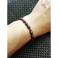 ราคา ข้อมือหินแท้ แร่ฮีมาไทท์ คั่น โกเมนแท้ สลับสี (7790255075)