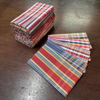 ราคา *ขายส่ง* ผ้าขาวม้าบ้านไร่ ลงแป้งเล็ก ขนาด 60X160 ซม. "ไม่เย็บริม" (1 มัด/กุลี มี 20 ผืน) คละสีคละลาย (26029889925)