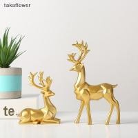 ราคา Takaflower กวางเรซิ่นรูปปั้น Reindeer สไตล์ Elks สำหรับตกแต่งห้องนั่งเล่นและโต๊ะทีวี (42219413031)