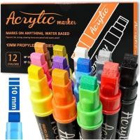 ราคา 12 สี Giant Acrylic Marker 10 มม.การออกแบบโปสเตอร์นักเรียน Marker Quick-Drying Wall Paint Pen (25247354945)
