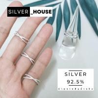 ราคา แหวนเงินแท้ 92.5% ทรงไขว้ล้อมเพชร น่ารักมาก (571763061)