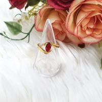 ราคา เก๊ แหวนทอง แหวนพลอยสีแดง เบอร์ 5, 6, 7 ทองไมครอน ทองปลอม (27657255946)