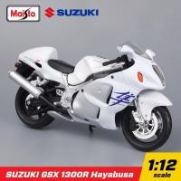 ราคา โมเดลรถ บิ๊กไบค์ Suzuki GSX 1300R Hayabusa สีขาว สเกล 1:12 แบรนด์ Maisto โมเดลบิ๊กไบค์ 1/12 (6078544270)