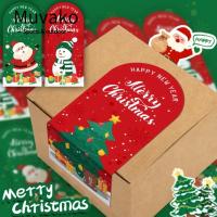 ราคา Muvako 50 ชิ้น/แพ็ค Merry Christmas Labels, Cookie Candy Tag Wrapping Seal Labels Gift Paper Sticker, Creative Self กาวบิสกิตแพคเกจ DIY (26118024463)