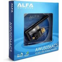 ราคา ALFA Network AWUS036ACS Wide-Coverage Dual-Band AC600 USB Wireless Wi-Fi Adapter w/High-Sensitivity External Antenna - W (24616201670)