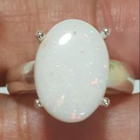 ราคา แหวนโอปอลแท้ ออสเตรเลียโอปอล เงินแท้925 size 6 (Natural Australia Opal Ring) (1351844214)