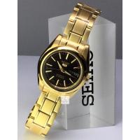 ราคา นาฬิกา ไซโก้ ผู้หญิงเรือนทอง Seiko 5 รุ่น SYMK22K1 Automatic Women Watch ตัวเรือนและสายแสตนเลสชุบทอง หน้าปัทม์สีดำ (7640476310)