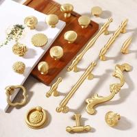 ราคา มือจับประตูตู้เสื้อผ้า ทองเหลือง สไตล์ฝรั่งเศสวินเทจ (25126023701)