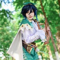 ราคา Genshin Impact คอสเพลย์ Mondstadt Wind God Barbatos Venti คอสเพลย์น่ารักสไตล์ชายอะนิเมะชุดเครื่องแต่งกายวิกผมหญิง NS (28377915798)