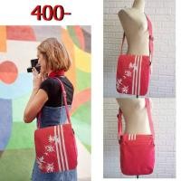 ราคา กระเป๋าสะพายข้าง มือสองแบรนด์ adidasงานผ้าสีชมพูโอรสสวยสีสด (4068967593)