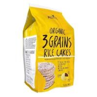 ราคา ขนม ขนมกินเล่น เค้กข้าว ออแกนิค อบกรอบ ธัญพืช 3 ชนิด กลูเตนฟรี Organic Rice Cakes 3 Grains Gluten free snack 80g Allrite (17395088864)