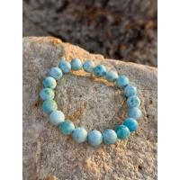 ราคา สร้อยหินลาริมาร์ ( Larimar ) สีฟ้าเหมือนสีของน้ำทะเล มีลวดลายสวยงามชัดเจน (28419491795)