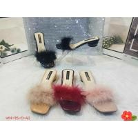 ราคา รองเท้าขนมิ้ง ขนเฟอร์ แบบส้นกลม สูง 1 นิ้ว (24911243934)