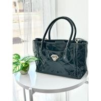 ราคา F.Fashion กระเป๋า มือ2 หนังแก้ว สีดำ ทรงสวยมากก (23745588470)