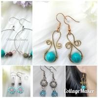 ราคา ต่างหูหินเทอร์ควอยส์ Turquoise Earrings ต่างหูหินมงคล (24514851167)
